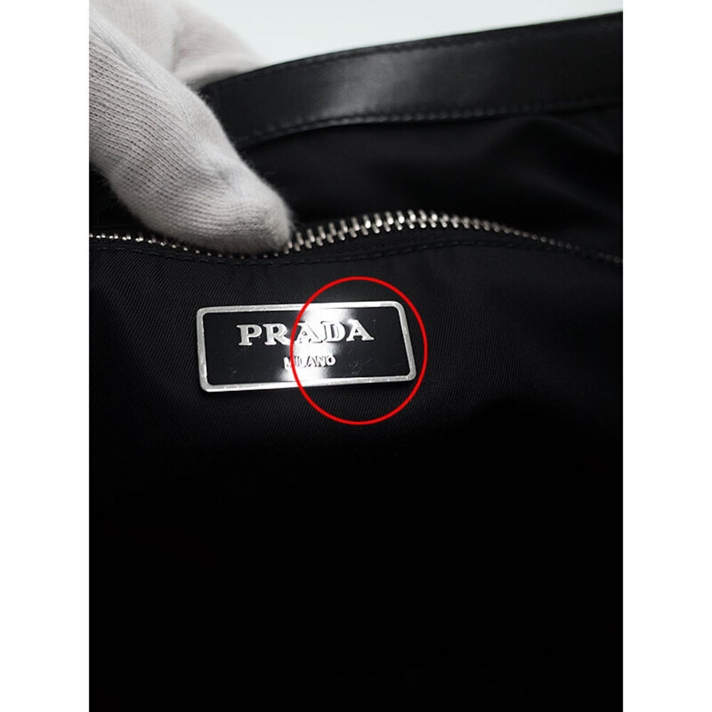 Prada Black Tote Shoulder Bag tessuto signature enameled - Picture 4 of 5